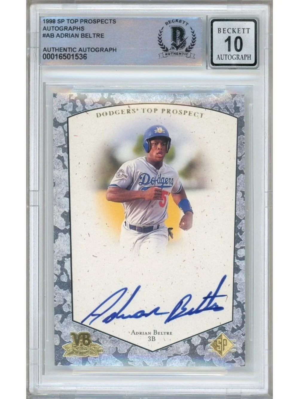 Adrian Beltre Signed 1998 SP Top Prospects #AB Dodgers BGS Auto 10 Slabbed
